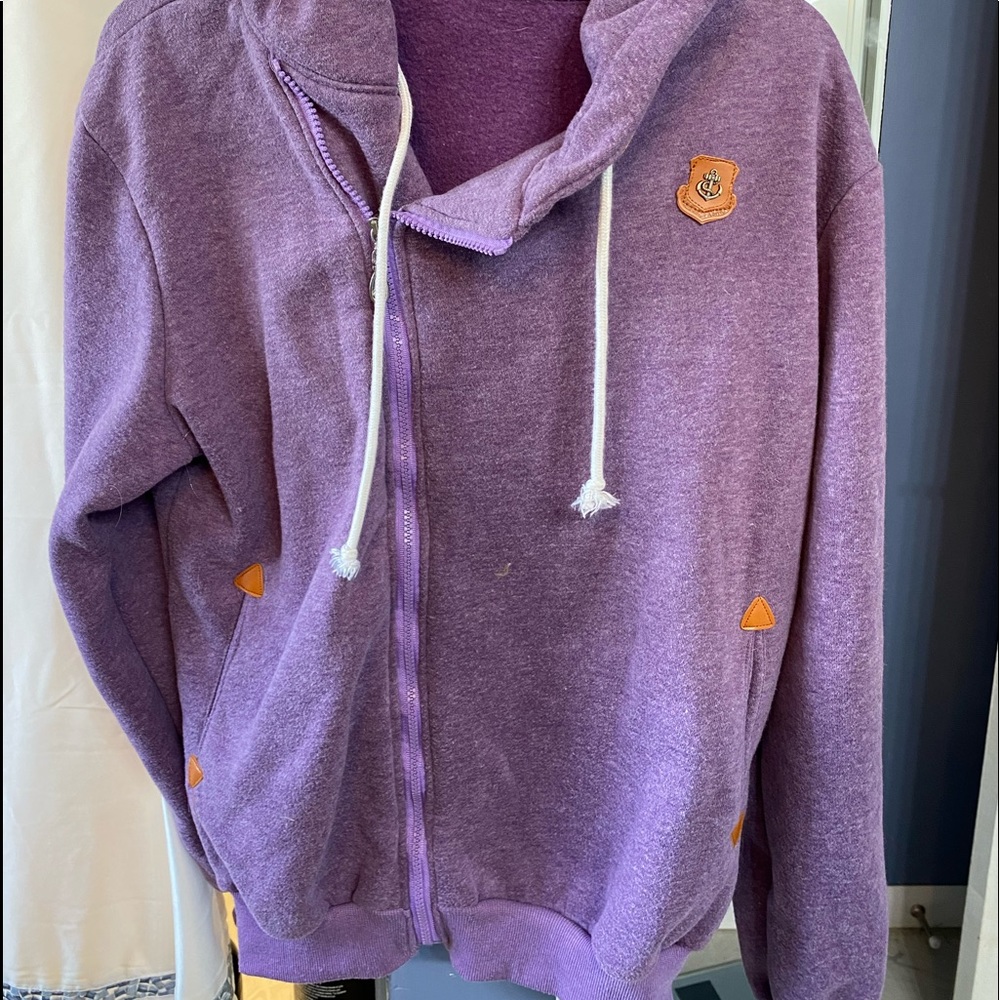 Side zip purple hoodie xxl